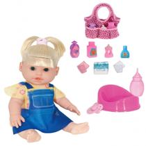 Boneca Bebê Infantil Andressa Faz Xixi Com Bolsa Maternidade