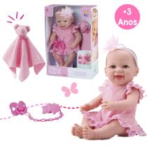 Boneca Bebê Infantil Realista New Born Dengo Menina Feminina Tipo Reborn chupeta Boneca Bebê Infantil Realista New Born Dengo Menina Feminina Tipo Reborn chupeta
