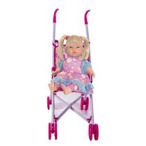 Boneca Bebê Judy Salão de Beleza Com Carrinho Passeio Rosa Boneca Bebê Judy Salão de Beleza Com Carrinho Passeio Rosa