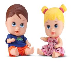 Boneca Bebê Little Dolls Gêmeos - Menino E Menina- Divertoys
