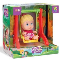 Boneca Bebe Little DOLLS Playground Menina com Balancinho Divertoys 8099