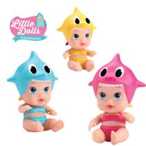 Boneca Bebê Little Dolls Tubarãozinho Azul da Divertoys