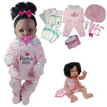 Boneca Bebê Mamãe Reborn 100% Silicone Morena