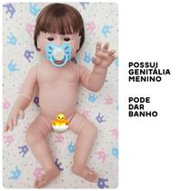 Boneca Bebê Mamãe Reborn Menino + Chupeta de Imã Cor:Castanhos Boneca Bebê Mamãe Reborn Menino + Chupeta de Imã Cor:Castanhos