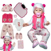 Boneca Bebê Mamãe Reborn Realista Kit Mayse Girafinha Original + Roupão