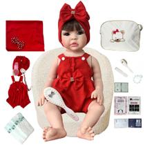 Boneca Bebê Menina Reborn Silicone Pode Molhar Kit Itens
