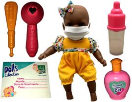 Boneca Bebê Menina Recém Nascida Morena Negra Cuidados Com Acessórios Estilo Reborn - Super Toys