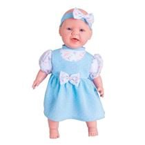 Boneca Bebê Milk Em Vinil Vestido Azul Ref.654 Milk