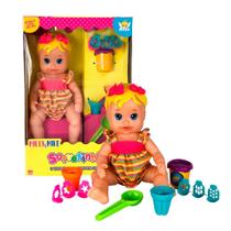 Boneca bebe Milly Sorvetinho com Acessórios - Anjo Brinquedos