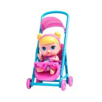 Boneca Bebe Mini Carrinho Com Chupeta Loira Baby Collection Diversas