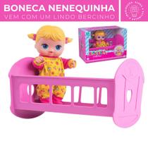 Boneca Bebê Nenequinha Perfumada c/ Berço Bercinho e Chupeta - Super Toys