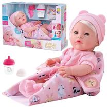 Boneca Bebê New Born Premium Menina Com Cabelo Diver Toys - 7898639381538