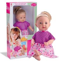 Boneca Bebê Olivia Bambola Loira Fala Frases Educativo