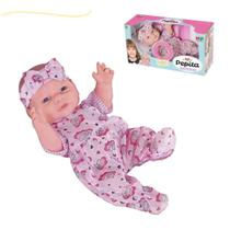 Boneca bebe que fala faz sons de bebe tipo reborn nenem realista com marcas de expressão bb real brinquedo