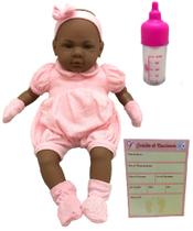 Boneca Bebê Real Recém Nascida Negra Estilo Reborn - Roma
