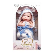 Boneca Bebê Realista Baby So Lovely Médio 32cm com Manta Azul 242-3 - Dorémi