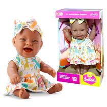 Boneca Bebê Realista Vinil Bambolinha Negra Roupa Estampada na Caixa Bambola Original Boneca Bebê Realista Vinil Bambolinha Negra Roupa Estampada na Caixa Bambola Original