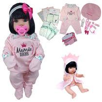 Boneca Bebê Reborn 100% Silicone Bolsa + 28 Itens - Mamãe Reborn Boneca Bebê Reborn 100% Silicone Bolsa + 28 Itens - Mamãe Reborn