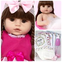 Boneca Bebê Reborn 100% Silicone Realista Linda 13 Itens