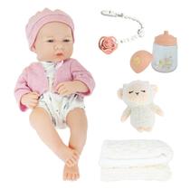 Boneca Bebê Reborn 35cm Realista Vinil C/ Enxoval Mamãe Reborn