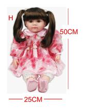 Boneca Bebe Reborn 50cm Vinil Realistico para Coleção Doll