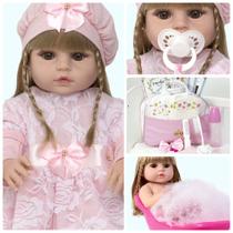 Boneca Bebe Reborn 52cm Loira Princesa + Enxoval Completo Boneca Bebe Reborn 52cm Loira Princesa + Enxoval Completo