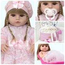 Boneca Bebe Reborn 52cm Loira Princesa + Enxoval Completo Boneca Bebe Reborn 52cm Loira Princesa + Enxoval Completo