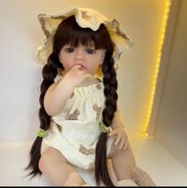 Boneca Bebê Reborn 55cm Clara ursinho