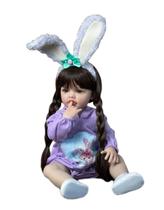 Boneca Bebe Reborn 55cm Coelho Lilás Lançamento