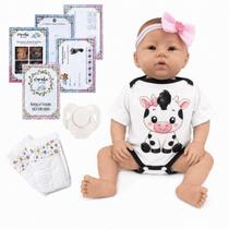Boneca Bebê Reborn Abigail 46cm Com Enxoval Vaquinha