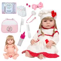 Boneca Bebê Reborn Abigail Loira Recém Nascida 20 Acessórios Boneca Bebê Reborn Abigail Loira Recém Nascida 20 Acessórios