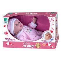 Boneca Bebê Reborn Abre e Fecha os Olhos Te Amo - Super Toys