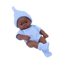 Boneca Bebê Reborn Africana Negra 20cm, Brinquedo De Alta Qualidade Com Toque Macio Para Crianças