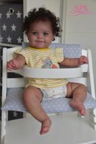 Boneca Bebê Reborn Afro-americana De 50cm, Maddie, Pele Negra, Cabelo Enraizado À Mão Com Garrafa E