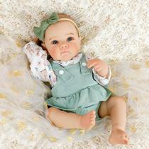 Boneca Bebê Reborn Ana Realista Cabelo Pintado Mundo Kids