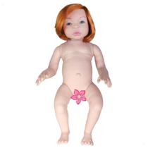 Boneca Bebê Reborn Baby Kiss Ruiva Corpo Inteiro Silicone