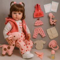 Boneca bebe reborn baby valentina premium 100% vinil