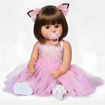 Boneca Bebê Reborn Bailarina Realista Em Vinil Siliconado Sapatinho Pode Dar Banho