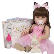 Boneca Bebê Reborn Bailarina Silicone Menina Morena Cheirosa