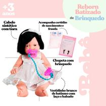 Boneca Bebê Reborn Batizado com Pulseira de Maternidade e Certidão de Nascimento