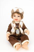 Boneca Bebê Reborn Bebê Realista Acompanha Roupinha e Boina 40 Cm
