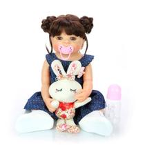 Boneca Bebê Reborn Carol Corpo Inteiro Silicone P/ Dar Banho