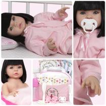 Boneca Bebê Reborn Cegonha - Vinil Siliconado Bege 46cm - Cegonha Reborn Dolls