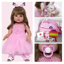 Boneca Bebe Reborn Coelhinha Linda 20 Acessórios Boneca Bebe Reborn Coelhinha Linda 20 Acessórios
