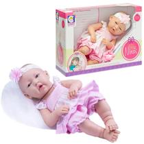 Boneca Bebê Reborn Coleção Baby Ninos Original Infantil Articulada Com Acessórios 37cm Cotiplás