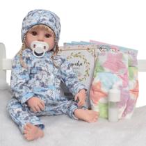 Boneca Bebê Reborn Com Acessórios Corpo de Silicone 46cm