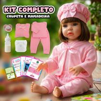 Boneca Bebê Reborn Com Cabelo Realista Original de Silicone Menina Pode Dar Banho Boneca Bebê Reborn Com Cabelo Realista Original de Silicone Menina Pode Dar Banho