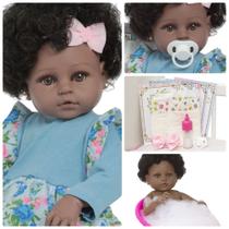 Boneca Bebê Reborn Com Chupeta 13 Acessórios Princesa Azul Boneca Bebê Reborn Com Chupeta 13 Acessórios Princesa Azul