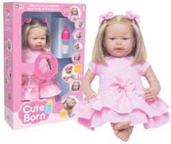 Boneca Bebê Reborn Com Som Fala Frases Infantil Menina 45Cm