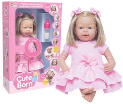 Boneca Bebê Reborn Com Som Fala Frases Infantil Menina 45cm